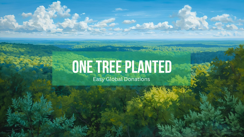 Logo for one tree planted, a global reforestation platform that makes it easy to donate to tree planting projects worldwide.